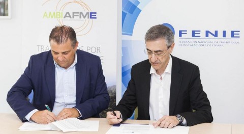 Acuerdo AMBILAMPAMBIAFME y FENIE fomentar reciclaje RAEE instaladores