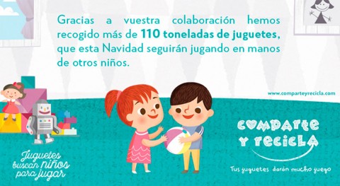 "Comparte y Recicla", campaña recogida juguetes usados, recoge más 110 toneladas