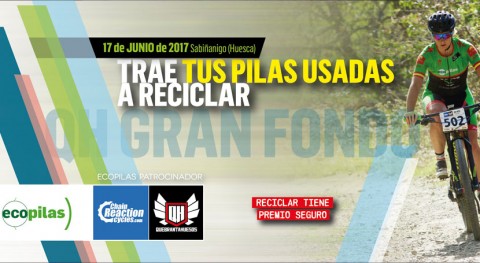Ecopilas promueve reciclaje pilas Quebrantahuesos, prueba ciclismo Aragón