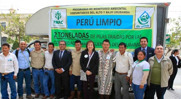 comunidades peruanas Alto y Urubamba recogen 2 toneladas pilas año