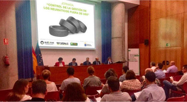 gestión neumáticos fuera uso y problemática, debate Canarias