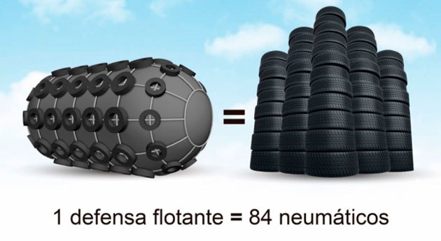 ¿Sabías que... se utilizan neumáticos usados defensas flotantes?