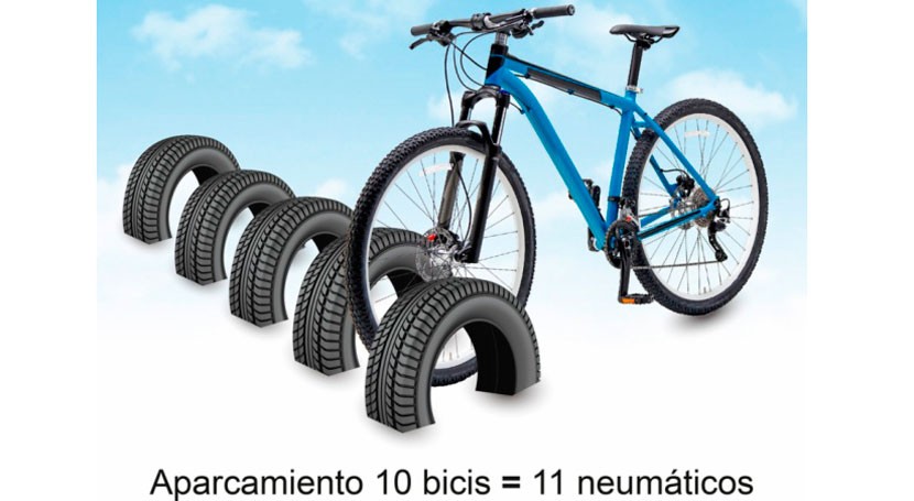 ¿Sabías que... se pueden hacer aparcamientos bicis neumáticos usados?