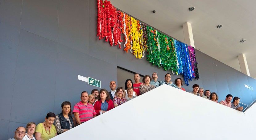 mural hecho 31.800 tapones plástico sensibilizará Plan Residuos Navarra