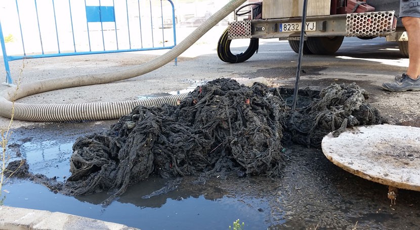 "monstruo toallitas" 350 kilos desborda colector San Javier